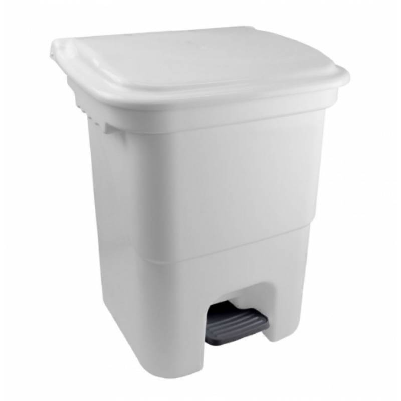 LIXEIRA C/ PEDAL 50L BRANCA PLASVALE  PLASVALE