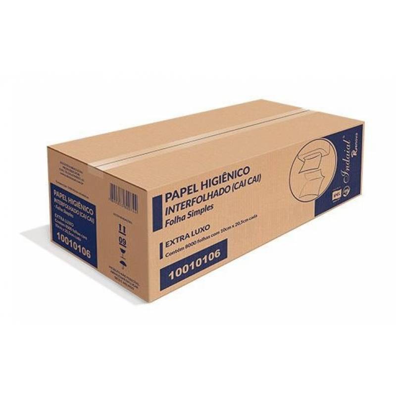 PAPEL HIGIÊNICO INTERFOLHADO CAI-CAI FOLHA SIMPLES 9,6cm x 2 IPEL