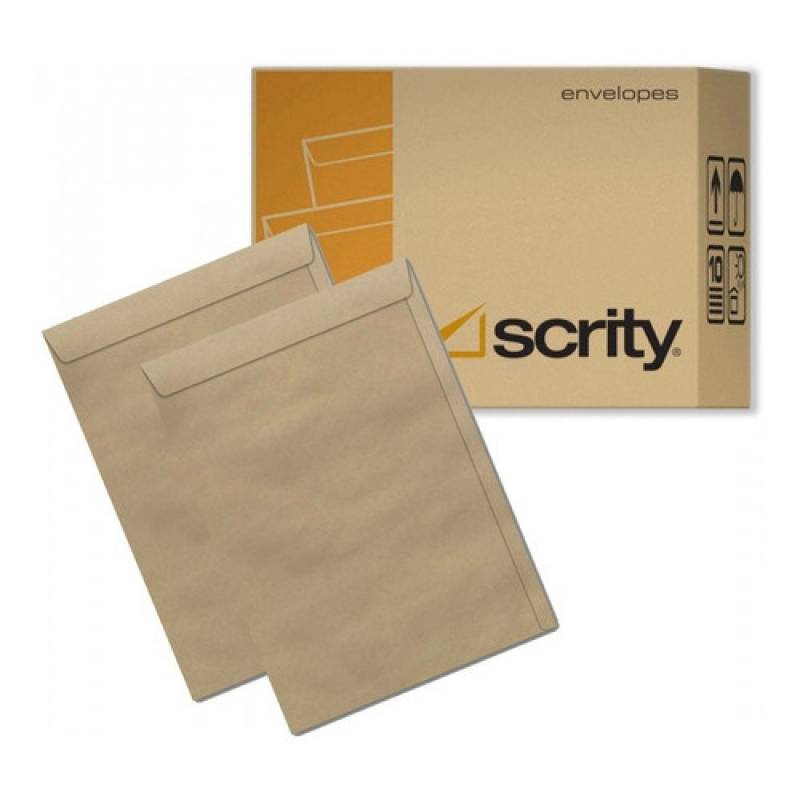 ENVELOPE SACO KRAFT 240x340mm CX. C/ 100 Unid. - SCRITY SCRITY
