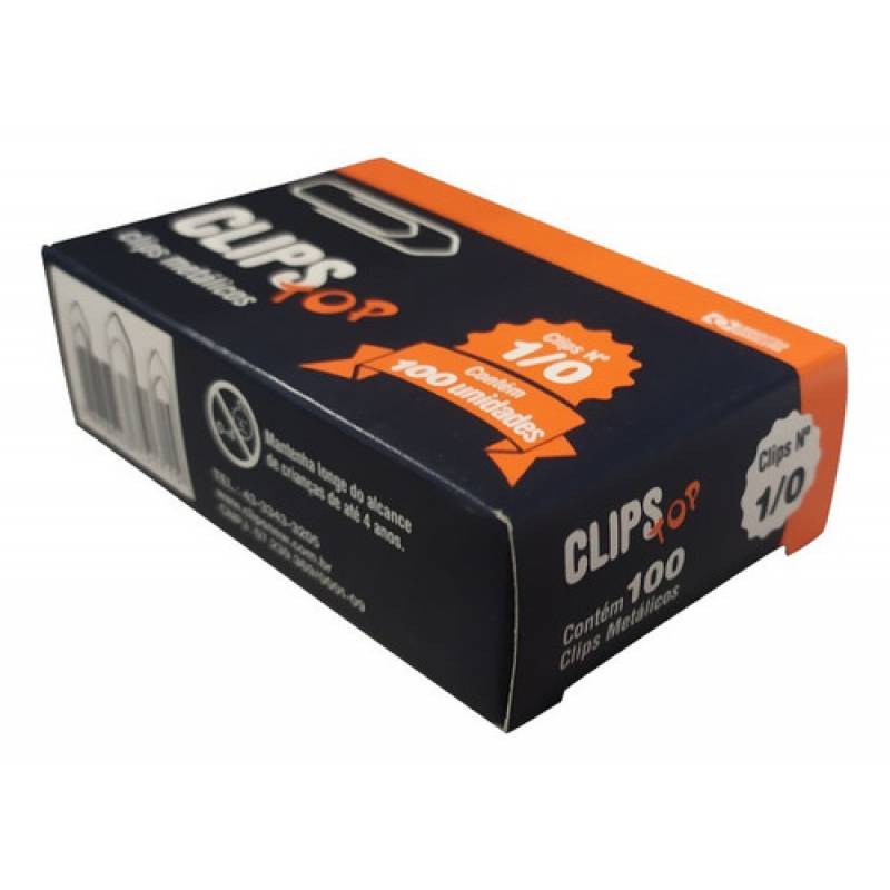 CLIPS 1/0 cx. c/ 100 Unid. - TOP  Clips New - Top