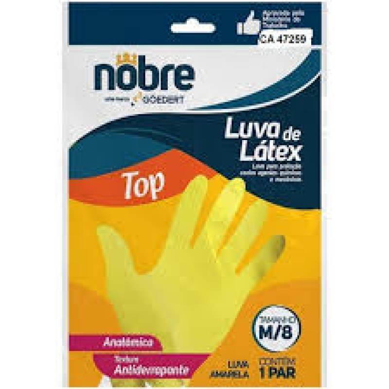 Luva Látex Multiuso Amarela M Nobre NOBRE