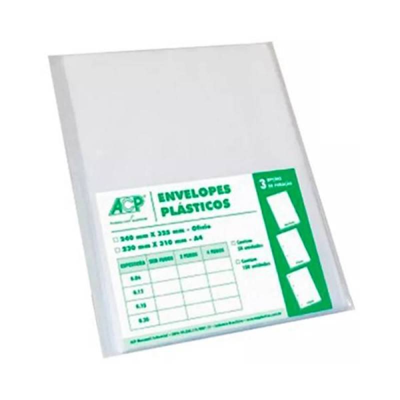 ENVELOPE PLÁSTICO MEMORANDO 2 FUROS - ACP  3M