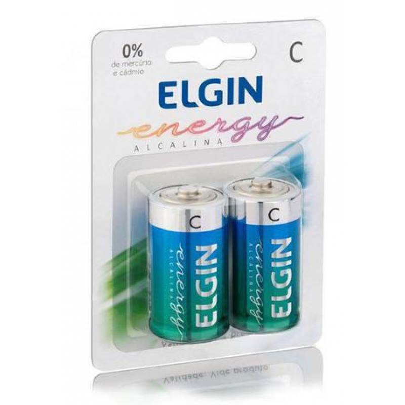 PILHA ALCALINA MÉDIA C c/ 2 Unid. - ELGIN ELGIN