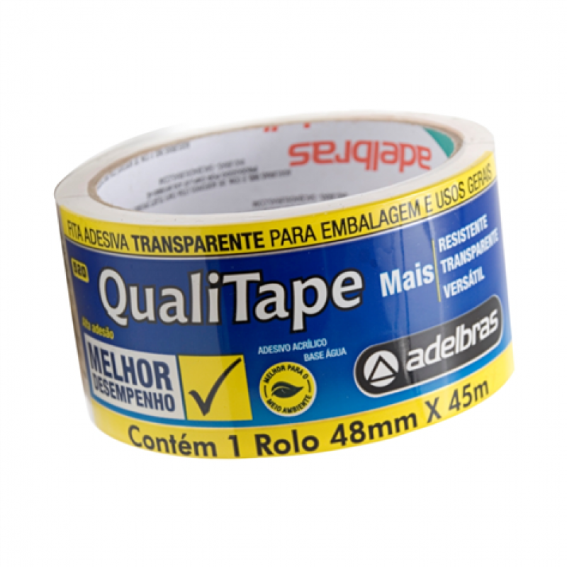 FITA ADESIVA 48mmx45m TRANSPARENTE QUALITAPE - ADELBRAS ADELBRAS