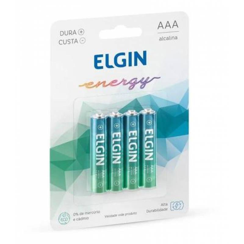 PILHA ALCALINA AAA C/ 4 Unid. - ELGIN ELGIN