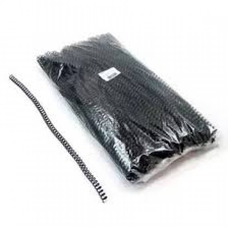 ESPIRAL PLÁSTICO 09mm PRETO C/ 100 Unid. - PLASPIRAL  PLASPIRAL