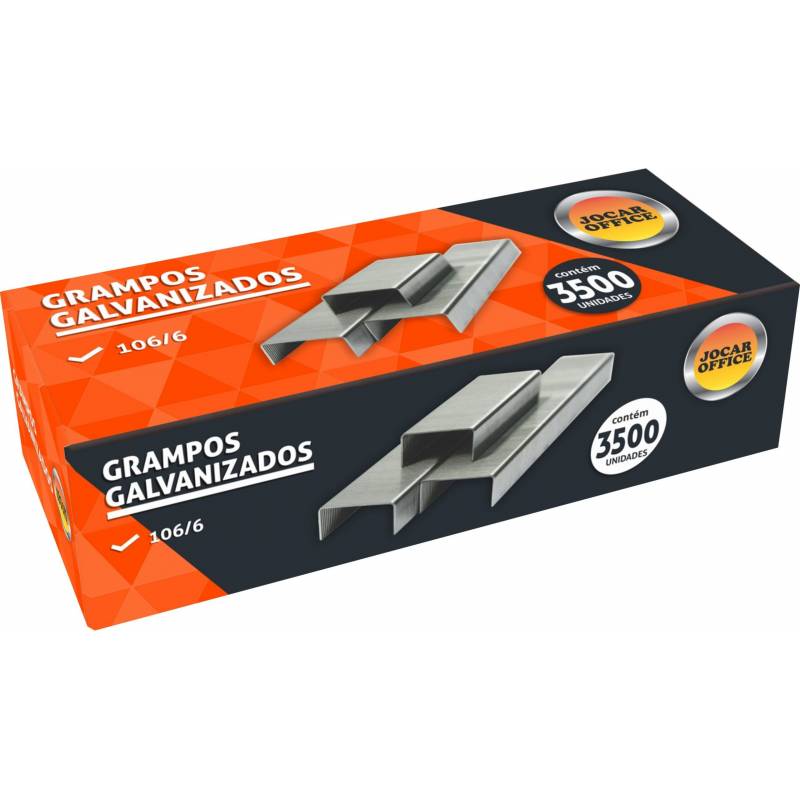 GRAMPO 106/6 C/ 3.500 Unid. GALVANIZADO - JOCAR OFFICE JOCAR OFFICE