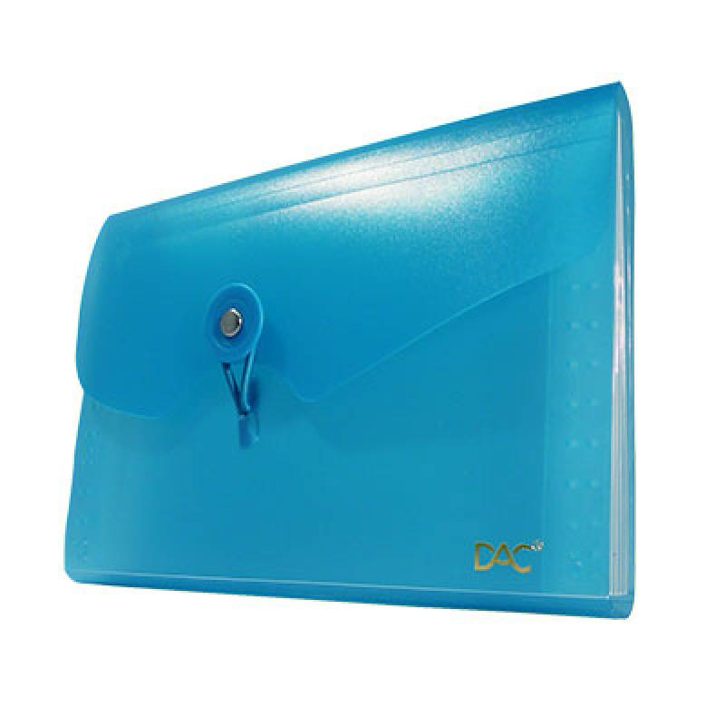 PASTA SANFONADA A6 186mm X 140mm 5 DIVISÓRIAS AZUL - DAC DAC