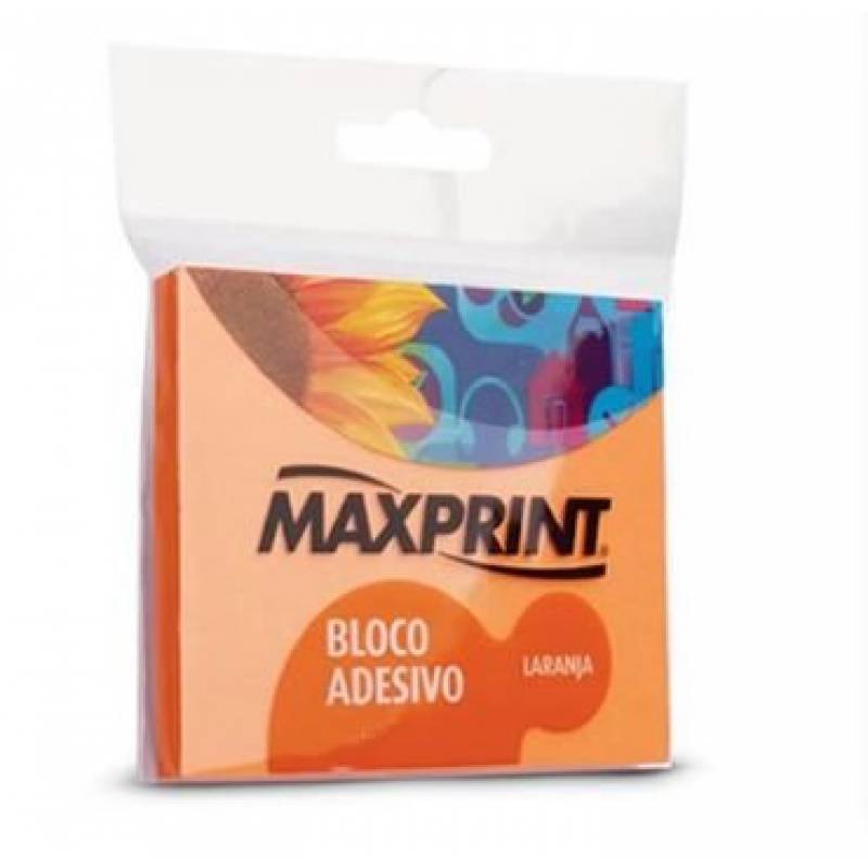 BLOCO ADESIVO 76x76mm LARANJA NEON C/ 100Fls - MAXPRINT MAXPRINT