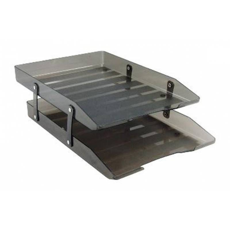 CAIXA CORRESPONDÊNCIA ACRÍLICA DUPLA ARTICULADA FUMÊ - ACRIMET ACRIMET