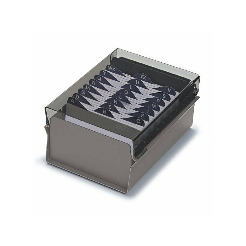 FICHÁRIO ACRÍLICO FUMÊ 3X5 S/ ÍNDICE BASE AÇO - ACRIMET ACRIMET