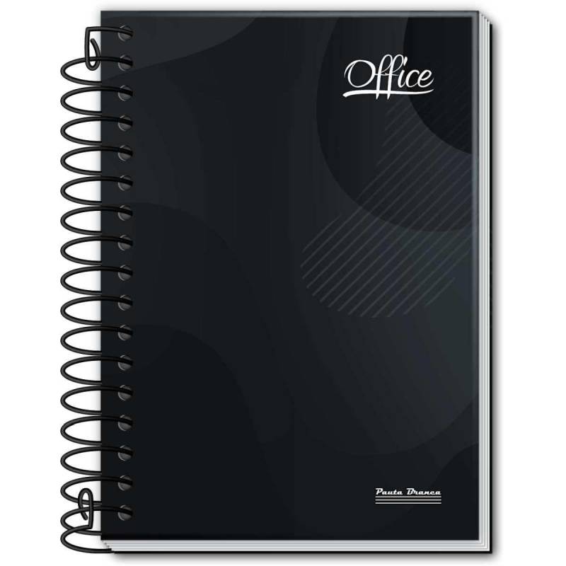 CADERNO UNIVERSITÁRIO PRETO 80Fls OFFICE - PAUTA BRANCA  PAUTA BRANCA