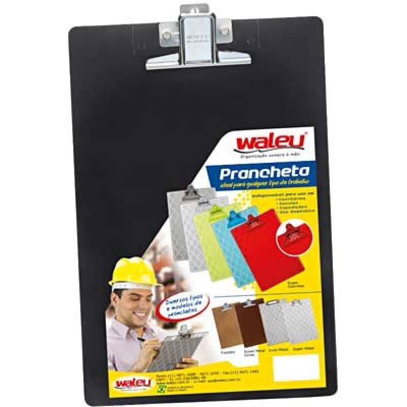 PRANCHETA ACRÍLICA PRETA OFICIO/A4 C/ PRENDEDOR DE METAL - W WALEU