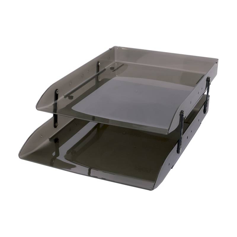 CAIXA CORRESPONDÊNCIA ACRÍLICA DUPLA ARTICULADA FUMÊ - DELLO DELLO