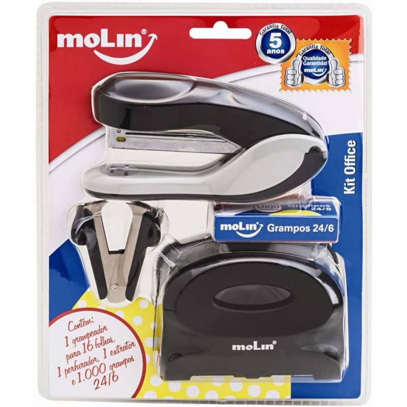KIT OFFICE C/ 4 PEÇAS PRETO - MOLIN  MOLIN