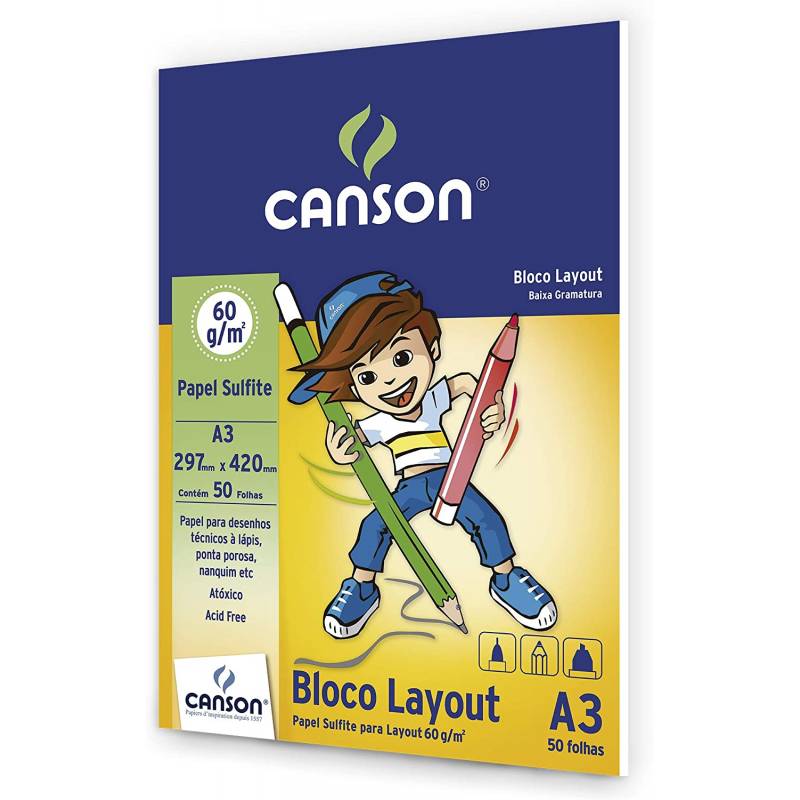 BLOCO TECNICO A3 BRANCO 140g C/ 20Fls - CANSON CANSON