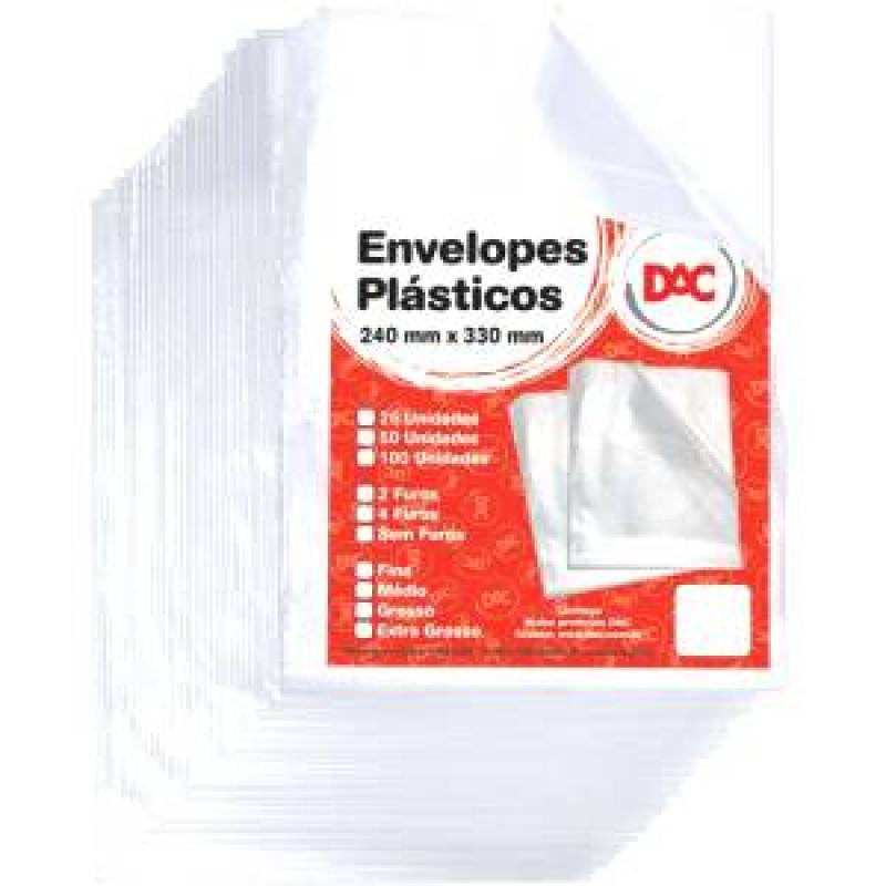 ENVELOPE PLÁSTICO OFÍCIO 240x330mm 4 FUROS EXTRA GROSSO - DAC DAC