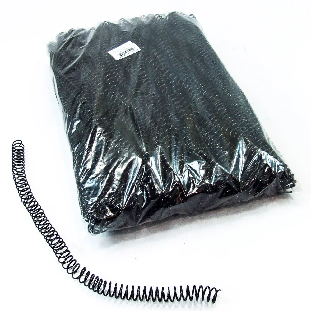 ESPIRAL PLÁSTICO 12mm PRETO C/ 100 Unid. - PLASPIRAL  PLASPIRAL