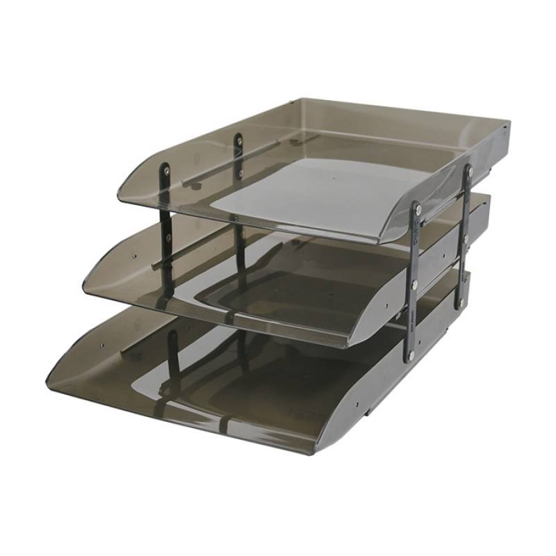 CAIXA CORRESPONDÊNCIA ACRÍLICA TRIPLA ARTICULADA FUMÊ - DELLO DELLO