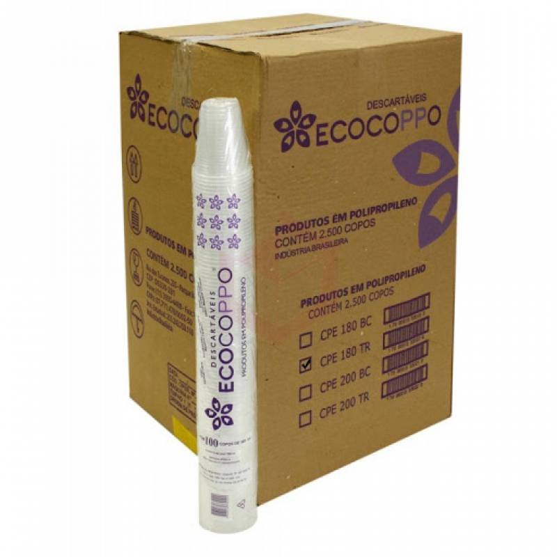 COPO DESCARTÁVEL PLÁSTICO 180ml TRANSPARENTE c/ 100unid. Eco ALTACOPPO