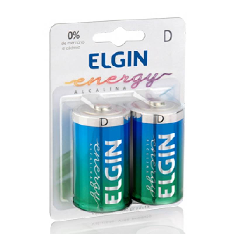 PILHA ALCALINA GRANDE D c/ 2 Unid. - ELGIN ELGIN