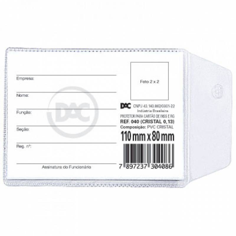 PROTETOR P/ DOCUMENTO C/ ABA 110x80mm TRANSPARENTE - DAC DAC