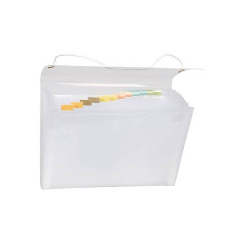 PASTA SANFONADA A4 C/ 12 DIVISÓRIAS CRISTAL - DAC DAC