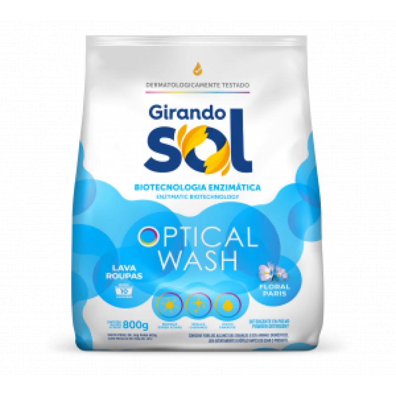 LAVA ROUPAS EM PÓ 800g FLORAL PARIS - GIRANDO SOL  GIRANDO SOL