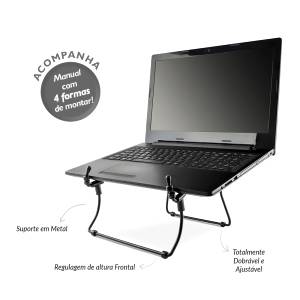 SUPORTE PARA NOTEBOOK STEEL PRETO - RELIZA 