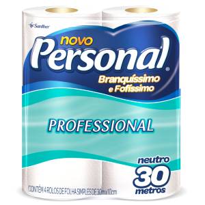 PAPEL HIGIÊNICO FOLHA SIMPLES NEUTRO 30m c/ 4 Rolos PERSONAL