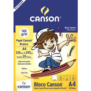 BLOCO TECNICO A4 BRANCO 140g C/ 20Fls - CANSON