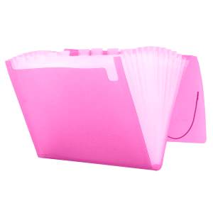 PASTA SANFONADA A4 C/ 12 DIVISÓRIAS ROSA- ACP 