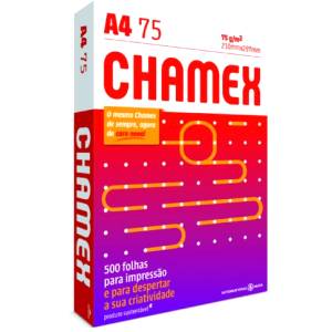 PAPEL A4 210mmX297mm 75g 500fls BRANCO CHAMEX
