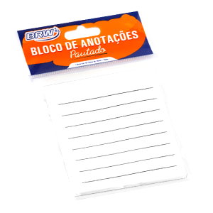 BLOCO ADESIVO 76x76mm PAUTADO BRANCA C/ 50Fls - BRW