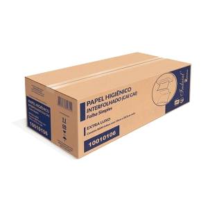 PAPEL HIGIÊNICO INTERFOLHADO CAI-CAI FOLHA SIMPLES 9,6cm x 2