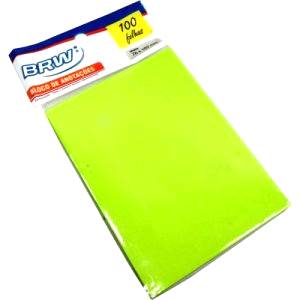 BLOCO ADESIVO 76x102mm VERDE NEON C/ 100Fls - BRW