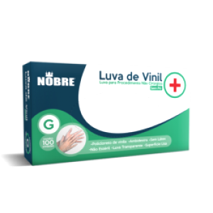 LUVA DE VINIL P/ PROTEÇÃO CONTRA AGENTES QUÍMICOS SEM PÓ 