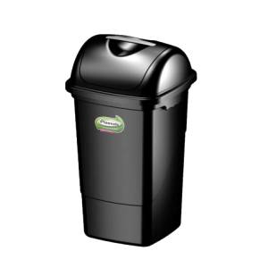 LIXEIRA BASCULANTE 30L PRETA PLASVALE 