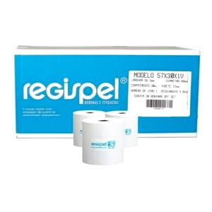 BOBINA P/ MÁQUINA 57mm X 30m OFF SET c/ 30 unidades REGISPEL