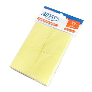 BLOCO ADESIVO 38x51mm c/ 4 BLOCOS AMARELO 100Fls - BRW
