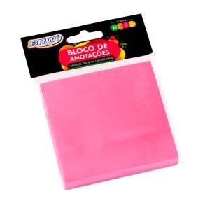 BLOCO ADESIVO 76x76mm ROSA NEON C/ 100Fls - BRW