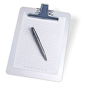 PRANCHETA ACRÍLICA 1/2 OFÍCIO PRENDENDOR DE METAL CRISTAL - 