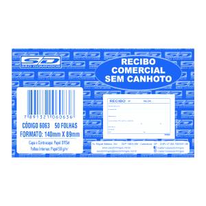 BLOCO RECIBO COMERCIAL SEM CANHOTO C/ 50Fls - SÃO DOMINGOS