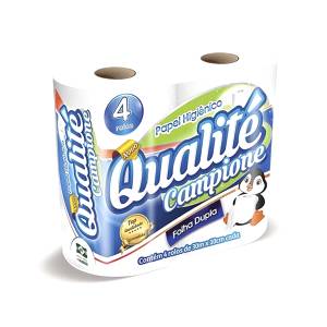 PAPEL HIGIÊNICO FOLHA DUPLA NEUTRO 30m C/ 4 Rolos QUALITÉ Ip