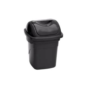 LIXEIRA BASCULANTE 10L PRETO PLASVALE 