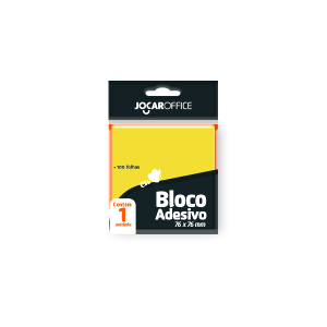 BLOCO ADESIVO 76x76mm AMARELO C/ 100Fls - JOCAR OFFICE LEONORA