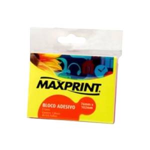 BLOCO ADESIVO 76x102mm 2 CORES NEON C/ 100Fls - MAXPRINT