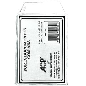 PROTETOR P/ DOCUMENTO C/ ABA 65x90mm TRANSPARENTE - ACP