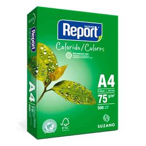 PAPEL A4 210mmX297mm 75g 500fls VERDE REPORT - SUZANO