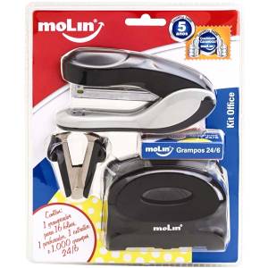 KIT OFFICE C/ 4 PEÇAS PRETO - MOLIN 